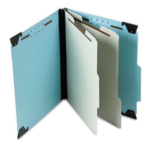 Pressboard hanging classi-folder, 2 divider/6-sections, letter, lt. blue for sale