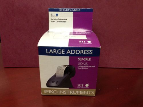 Seiko SII Large Address Smart Labels White SLP-2RLE 1-1/2&#034;x3-1/2&#034; 2 rolls / box