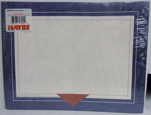 Hayes school publishing #va659 blue marble certificate border 50 sheets, new for sale