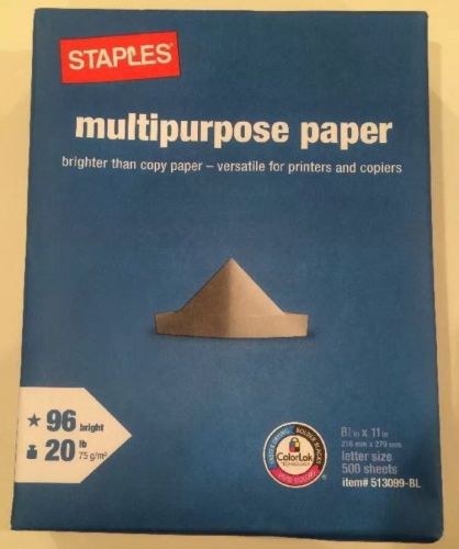 STAPLES MULTIPURPOSE PAPER 1 REAM - 500 SHEETS