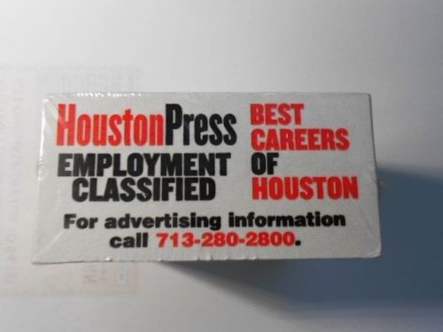 HOUSTON PRESS 3 1/2&#034; X 3 1/2&#034; NOTE PAPER SEALED 1 3/4&#034; TALL I GUESS 100 SHEETS