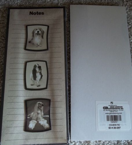 CUTE PUPPY MEMO PAD with 3 Dog Magnets  *  NIP