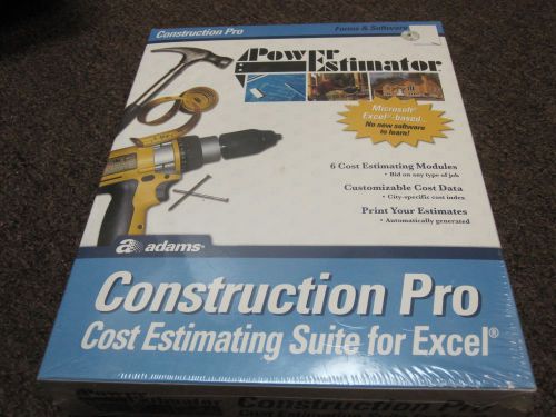 Adams Construction Pro Forms and Software Power Estimator Cost Estimating Excel