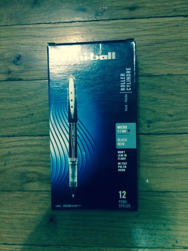 Uni-ball Vision Elite Rollerball Micro .5mm Point Black Ink 12-Pens 69020