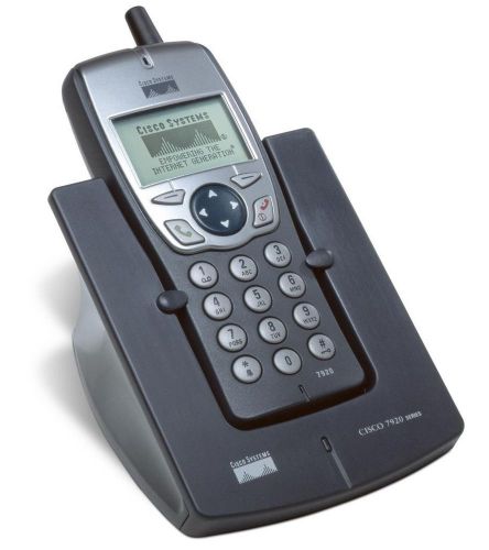 Cisco 7920 wireless ip phone w/desktop charging stand, ac adapter refurbished for sale