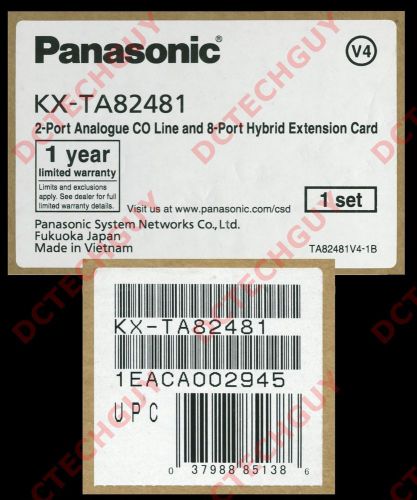(Y8&amp;)  PANASONIC KX-TA82481 EXPANSION CARD 2X8 - NEW IN FACTORY BOX PRIORTY MAIL