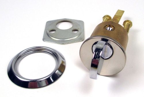 Polished chrome rim cylinder lock with permanently set key for sale