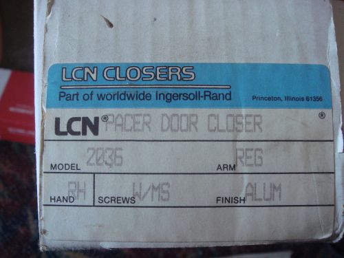 New LCN 2036 Pacer Door  Closer Aluminum Finish