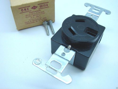 P&amp;S 6810G STRAIGHT BLADE RECPTACLE SINGLE 20A 125/250V t1