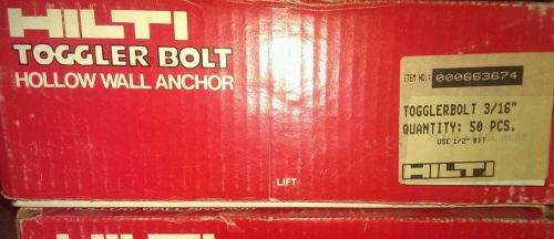 Hilti Toggler Bolt Hollow Wall Anchor with out screw  3/16&#034;