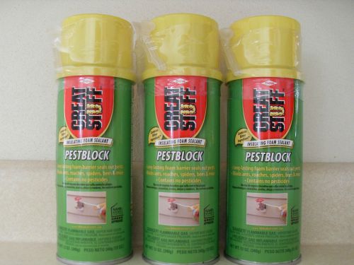 3 cans great stuff pest block expanding foam sealant insulation, made in usa for sale
