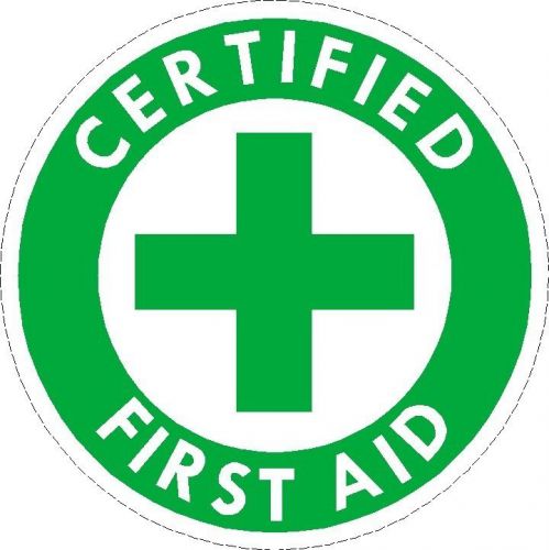 CERTIFIED FIRST AID  Hard Hat Decal / Label / Sticker Safety Committee 2&#034; Round