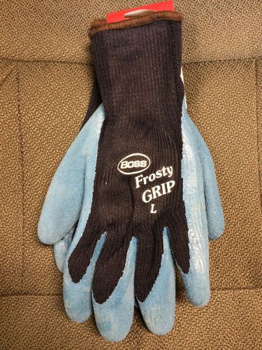 Boss frosty grip insulated latex palm work glove sz lg for sale