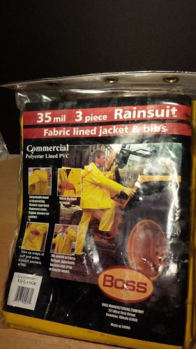 Rain suit boss 35-mil 3-piece polyester lined pvc  xx-large with detachable hood for sale