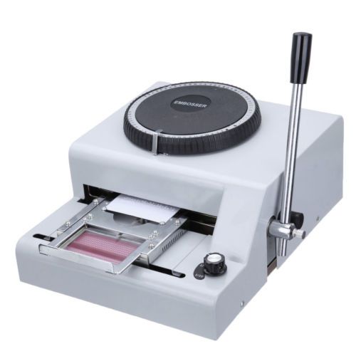 72-character manual stamping machine pvc card id credit card embosser new for sale