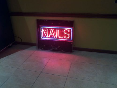 Tecnolux Neon &#034;NAILS&#034; Sign for Storefront Window 36 x 30 in.