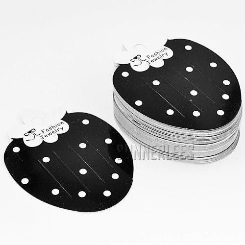 100pcs Wholesale Paper Balck Strawberry Hair Clip Jewelry Packaging Display Card