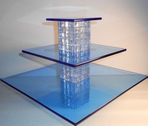 3 tier acrylic display riser with 3 led lights - 12&#034; x  12&#034; x 9 3/4&#034; high - new for sale