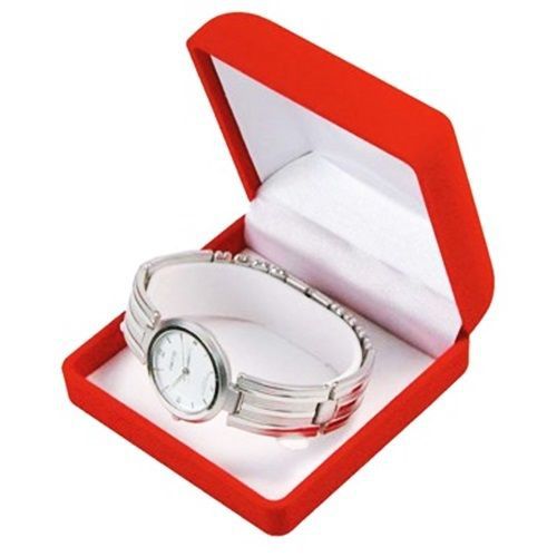 72 Red Velvet Watch Gift Boxes 3 3/8&#034;W x 3 1/2&#034;D x 1 3/4&#034;H.