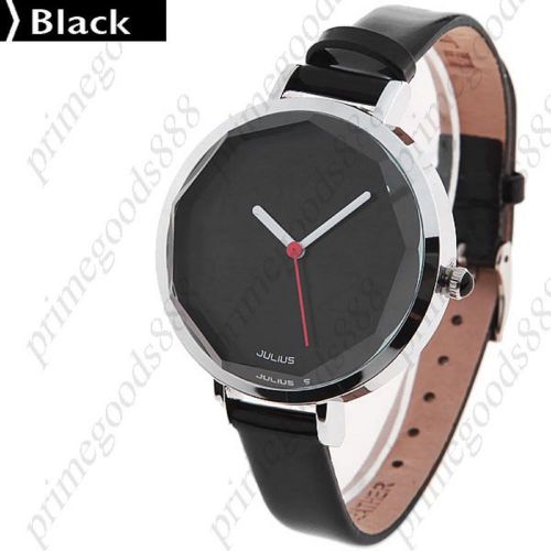 Leather Strap Quartz Wrist Free Shipping Wristwatch Women&#039;s in Black