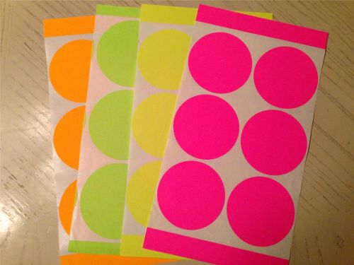 HUGE LOT 236 sheets of circle square rectangular fluroescent stickers lables