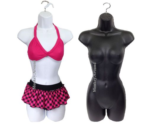 Set of 2 Female Mannequin Torso Body Dress Form Display Clothing Women Manikin