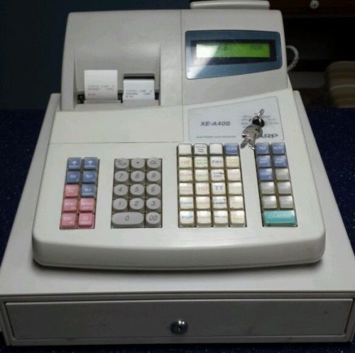Sharp Electronic Cash Register XE-A40S with Keys dual tape