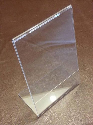 20 NEW ACRYLIC PHOTO/FLYER/BROUCHURE COUNTER STAND 5.5&#034; BY 8.5&#034; HALF SHEET PAPER