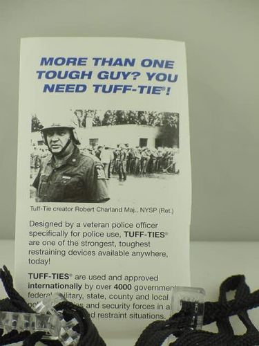 Tuff-tie-hand restraints  black lot of 4 -police-military- bug out-prepers - for sale