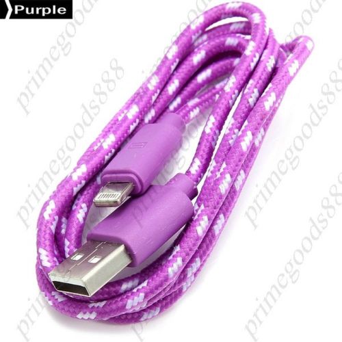 1m Braided Cord Lightning Charge Data Sync Cable 1 m Charger Chargers Purple