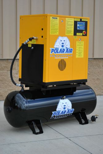 10 HP Single Phase Rotary Screw Air Compressor Mounted on 80-Gallon ASME Tank