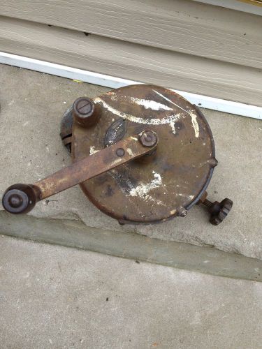 Vtg Clamp Wheel Hand Crank Grinder Sharpener Tool Art Deco Industrial Steampunk