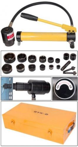 Yellow 10 Ton Hydraulic Punch Press w/ 6 Piece Tool Kit