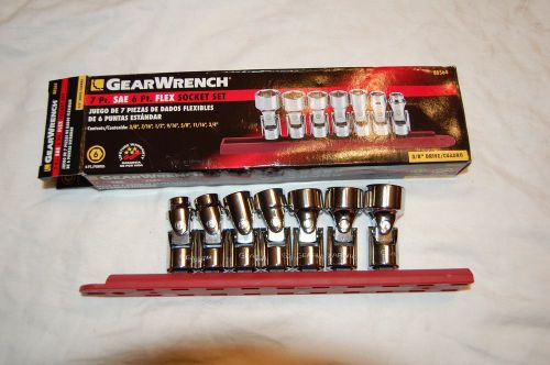 GearWrench 3/8 Drive 7 Pc. SAE Flex Socket Set 6 Pt. 80564 3/8&#034; to 3/4&#034;