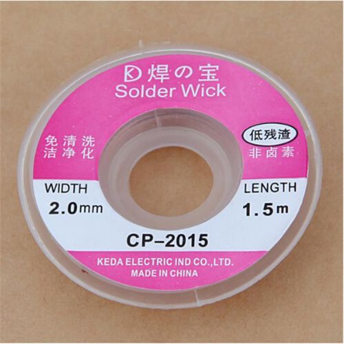 5 ft. 2.0mm New Useful Desoldering Braid Solder Remover Wick CP-2015 Fad CAMC