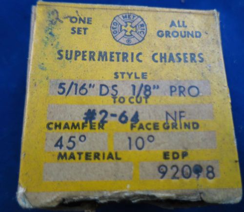 GEOMETRIC 2-64 SUPERMETRIC CHASERS FOR 5/16&#034; DS DIE HEAD,  1/8 ” PROJECTION