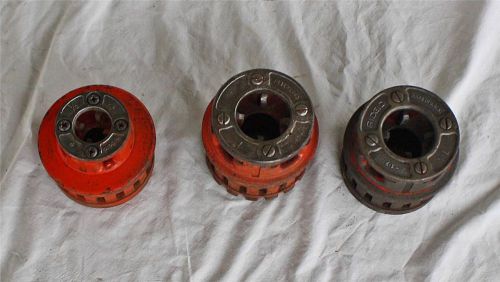 3 vintage ridgid 12-r pipe/ bolt threader die &amp; head 1 &#034;,1&#034;, 1/2&#034; for sale