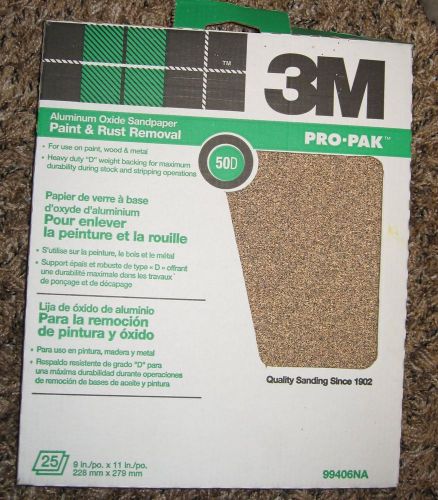3M 50D Aluminum Oxide Sandpaper Box of 25 Sheets+4 extra