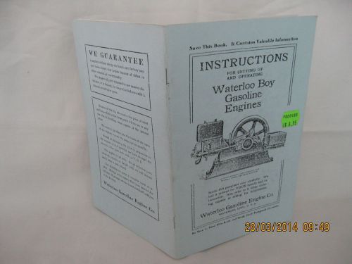 Waterloo Boy gasoline engines Instructions Book &amp; Parts list
