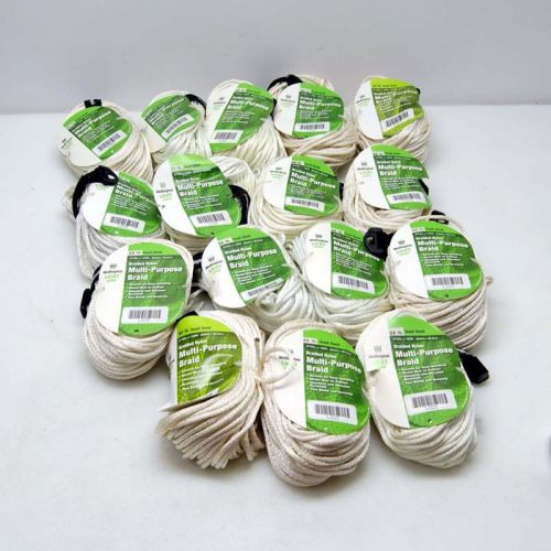 Lot of 16 new wellington 100&#039;&#039;x3/16&#034; white nylon braid 62lb multi-use rope/cord for sale