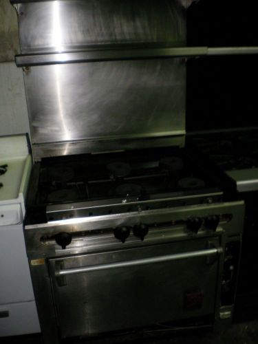 Black Wolf 6 burner Natural Gas Commercial Range Food with oven Restaurant