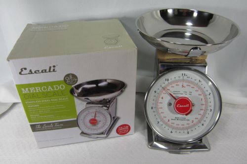 Food Scale Escali Mercado Large Dial Mechanical Stainless Steel up to 11 lbs New