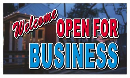 Bb751 open for business welcome banner shop sign for sale
