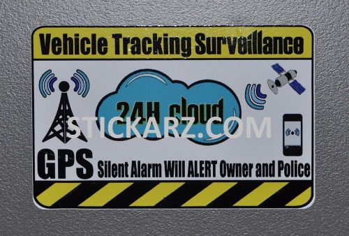 GPS Trackig Vehicle CLOUD WARNING SURVEILLANCE Sticker Safety Security x 4
