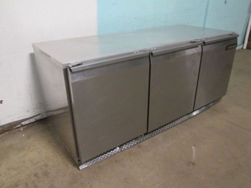 &#034;continental&#034; h.d.commercial s.s. 72&#034;w 3 doors under counter refrigerator for sale