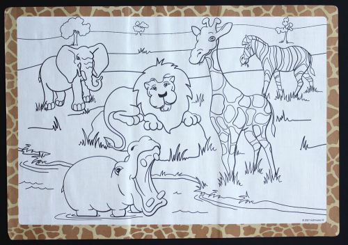 PAPER PLACEMATS CASE OF 1,000 ZOO DESIGN FREE SHIPPING