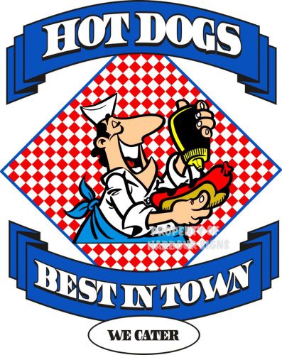 Hot Dogs 14&#034; Decal Catering Hotdogs Concession Restaurant Food Truck Vinyl Sign