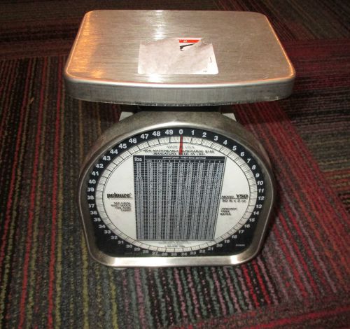 Pelouze model y50 shipping scale 50 lb x 2 oz, 1999 usps rate chart, guc for sale