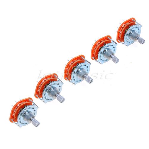 5pcs  Guitar Rotary Switch Selector 2-Pole 6-Position Parts