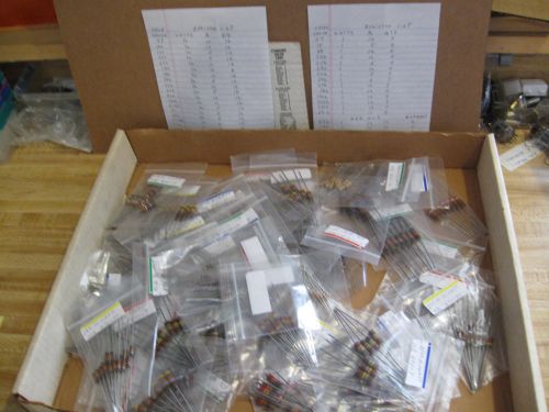 450 Resistor Kit In 50 Plastic Bags Labeled, Value, Watts, %, Qty  -  ( Box EE )